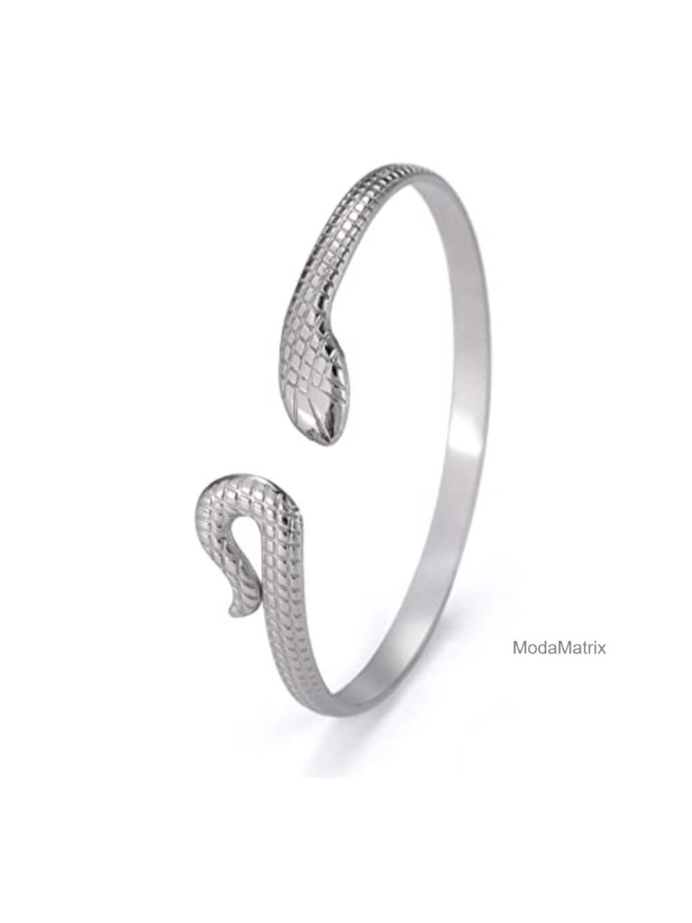 Vintage Open Serpent Bangle Bracelet Stainless Steel Snake Animal Jewelry